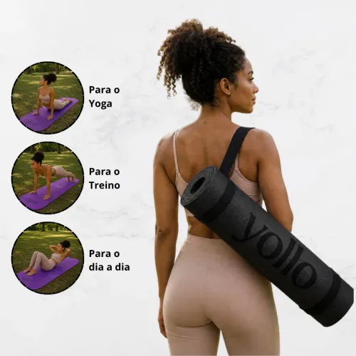 Tapete De Yoga Oval Yollo Antiderrapante Em Eva