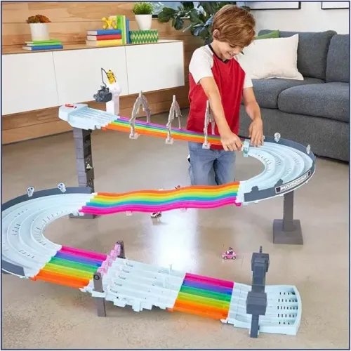 Pista Raibow Mario Hotwheels + 1 Carrinho