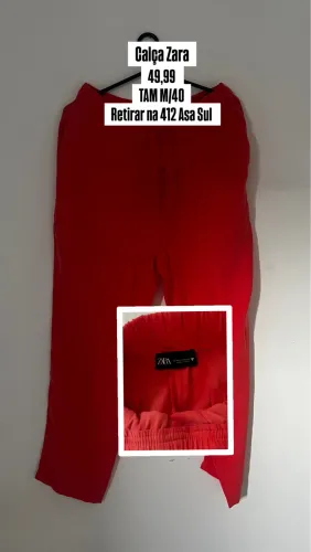 Calça Zara seminova tecido leve TAM M/40 Retirar na 412 Asa Sul