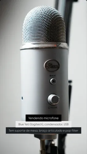 Microfone Blue Yeti Prata USB
