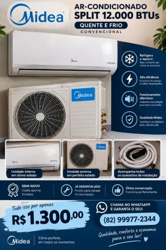 Ar condicionado Midea 12mil BTUs convencional