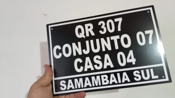 PLACA DE ENDEREÇO RESIDENCIAL (30cm x 20cm) AÇO GALVANIZADO