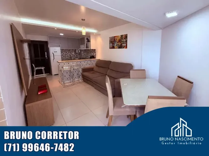 APARTAMENTO MOBILIADO E DECORADO 1 QUARTO 44M² PITUBA