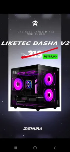 Gabinete gamer liketec @zathurainformatica