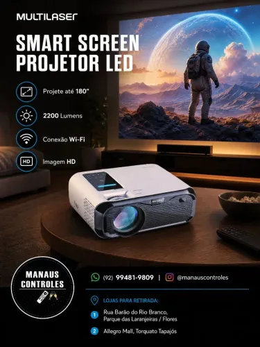 Projetor 2200 lumens Smart HD
