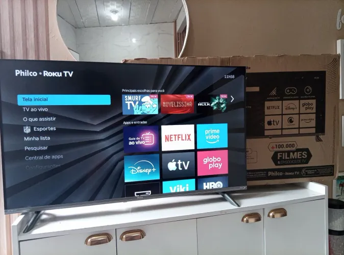 TV SMART 40 POLEGADAS TEM CAIXA E ACESSÓRIOS