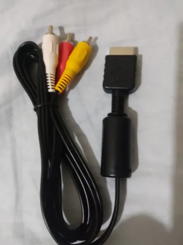 Cabo AV composto 1,8m para PS1, PS2 e PS3 RCA (vídeo + áudio estéreo) p/tvs analógicas
