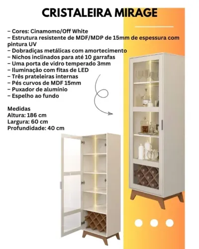 Cristaleira Mirage Pronta Entrega!