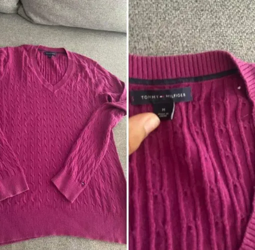 suéter tommy hilfiger Cor Vinho