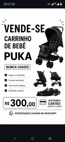 VENDO LINDO CARRINHO DE BEBÊ PUKA R$ 300,00