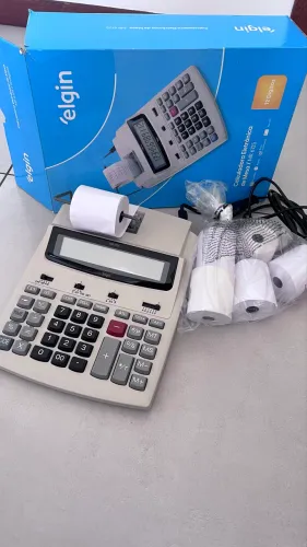 calculadora de mesa com bobina e visor de 12 dígitos da Elgin, modelo MR-6125