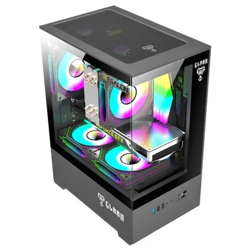 Gabinete Gamer Megalon Clanm Mini Tower Preto Mini-itx Matx Aço E Vidro