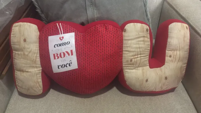 Almofada decorativa dia dos namorados- Como é bom ter você!