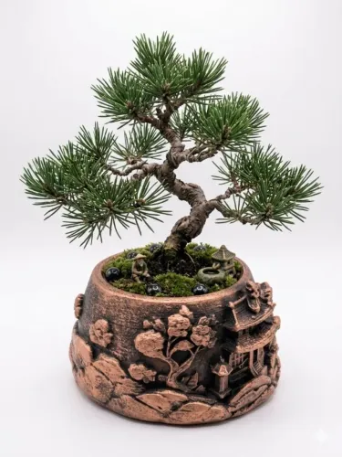 Vaso Decorativo Estilo Japonês Bonsai - Impressão 3d Premium