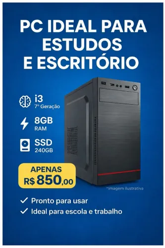 Computador CPU I3 7100 SSD 256BM 8GM de RAM
