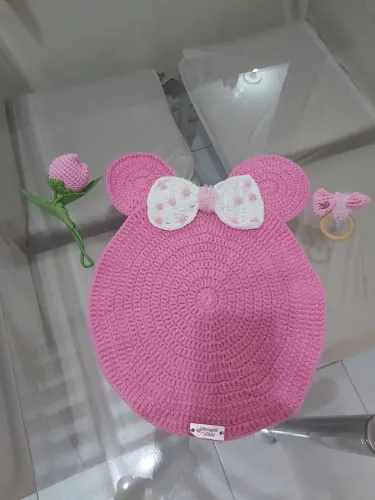 Kit de suplar com porta lenços infantil de croche