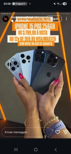 HOJE TEM PROMOÇÃO 15 PRO DE 256GB!!!