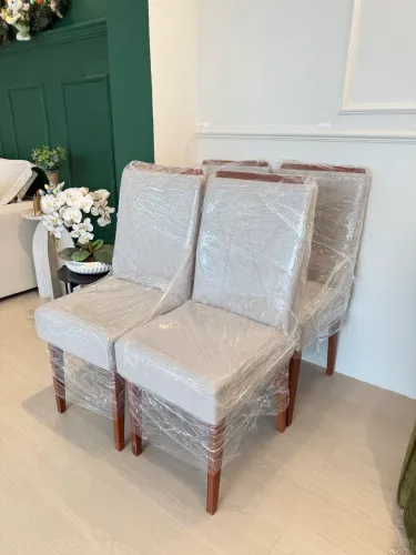 Cadeiras sala de jantar novas em madeira maciça e linho