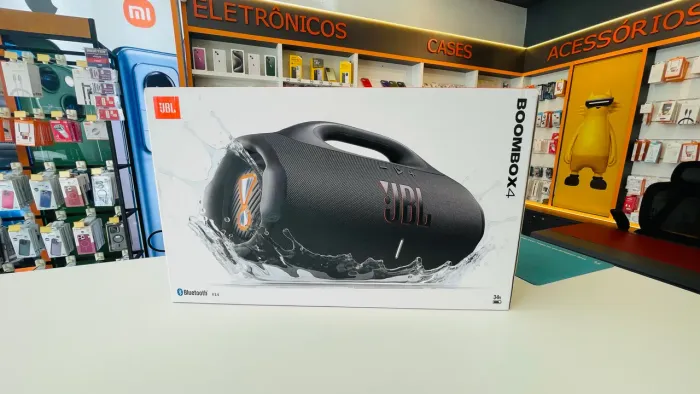 Caixa De Som Bluetooth À Prova D'água Boombox 4 Jbl - Preta 1 ANO DE GARANTIA