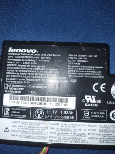 Bateria interna Original ThinkPad X250. 11.1V 2.09Ah 24Wh. 70%