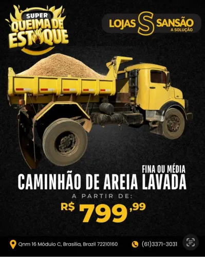 Caminhão de areia media ou fina