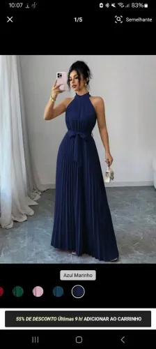 Vestido Elegante Azul Marinho 
