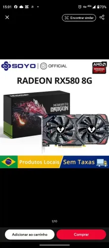 Vendo placa de vídeo rx 580 na soyo.