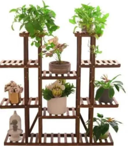Porta plantas para varanda envernizado monio.