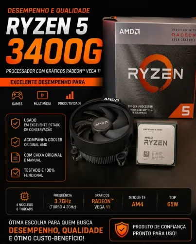 AMD Ryzen 5 3400G + Cooler Original + Caixa Original