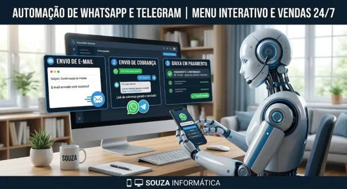 Chatbot para WhatsApp ou Telegram - app de Automação