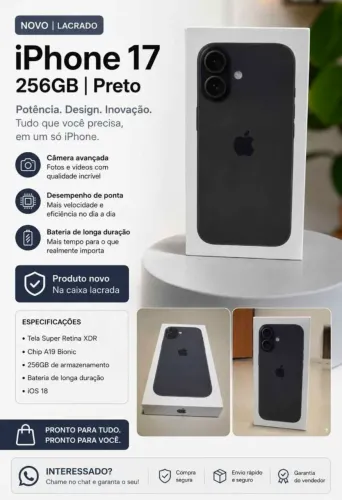 IPHONE 17 PRETO LACRADO