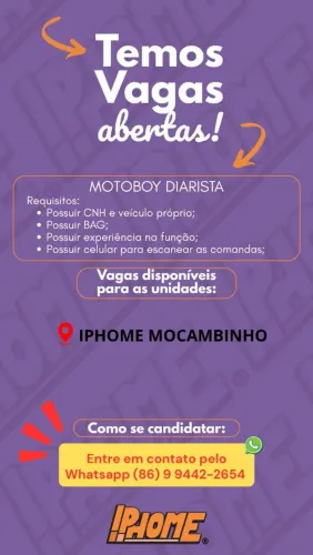 Motoboy diarista 