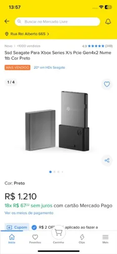 Ssd Seagate 1 terra byte 