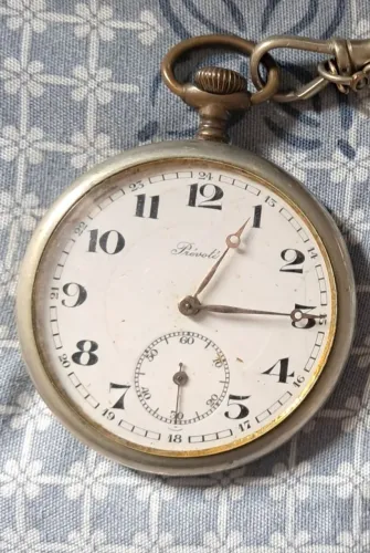Relógio de Bolso Antigo Prévoté 15 Jewels - Com Corrente Original
