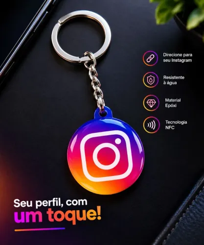 ? Chaveiro NFC - Instagram, WhatsApp ou Google