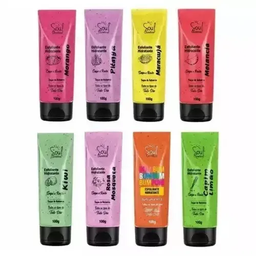 Esfoliante HHidratante Soul Cosméticos 100g - Pele de Pêssego, Maciez Profunda e Combate a