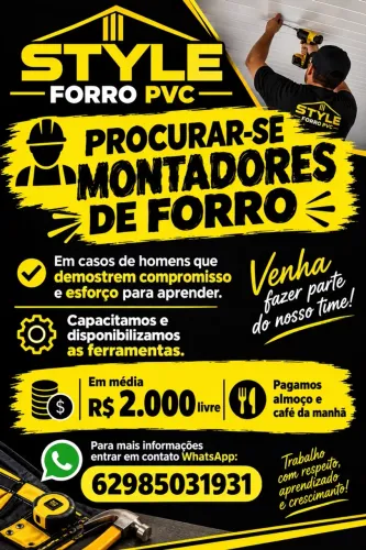 Procura-se Montadores de forro PVC
