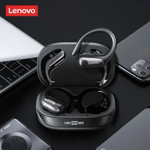 Fone De Ouvido Sem Fio Lenovo EA305 Bluetooth 5.4 Modo Duplo IPX5 Touch Microfone Esportes