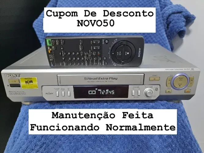 Video Cassete Sony 5 Cabeças Com Controle Remoto SLV-EX5S