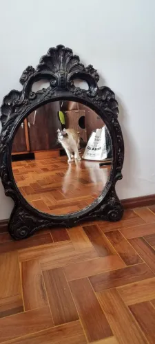 Espelho antigo de cerâmica