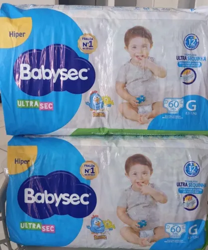 fralda babysec 60 unidades