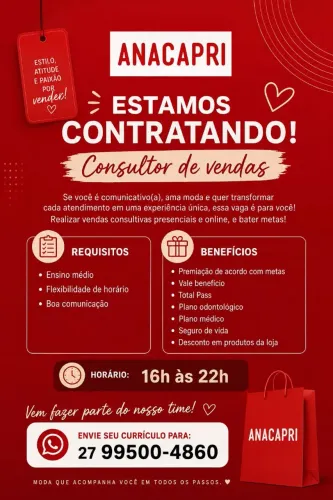 VENDEDORA SHOPPING VITÓRIA