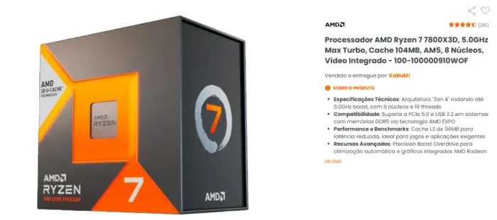 Processador Ryzen 7800X3D
