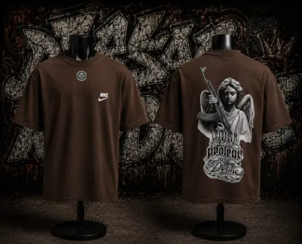 Camiseta Oversize Nike Marrom Algodão Premium