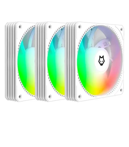 Kit 3 Fans Argb Branco Husky com controladora e controle - Loja fs Informática
