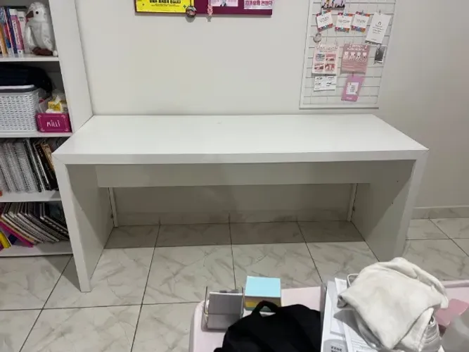 MESA ESCRIVANINHA DE ESCRITÓRIO BRANCA MODERNA 163x60cm