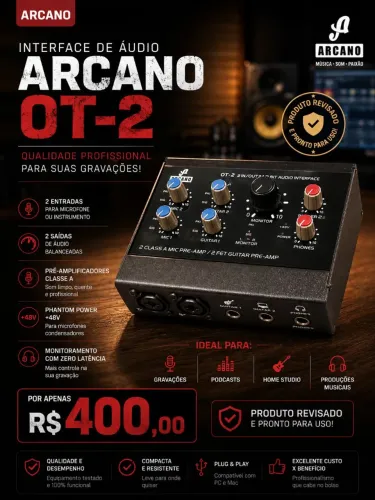 Interface de áudio arcano ot2