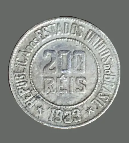 Moeda antiga colecionável - 200 Réis