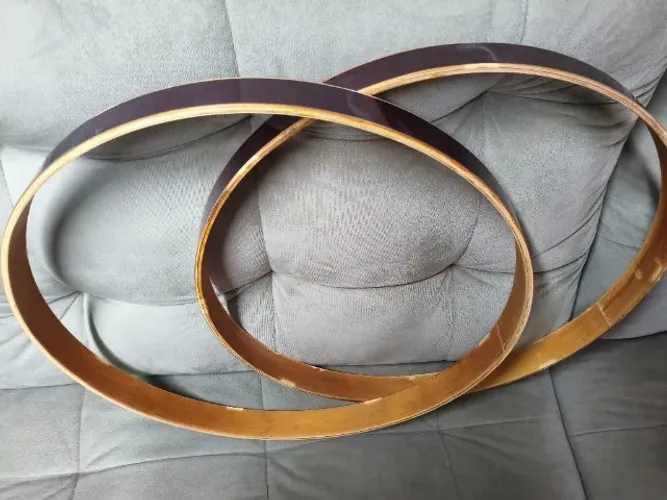 Par de Aros 22' Madeira RMV com Revestimento Bordô