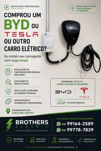     Instalação de Carregador BYD | Tesla | Wallbox